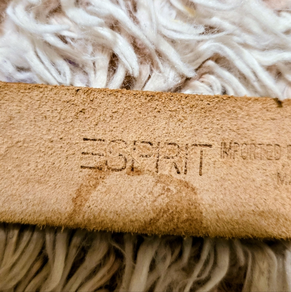 🤎VTG Tooled Leather ESPRIT Belt - Picture 4 of 8